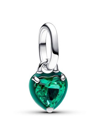 Pandora ME Green Chakra Heart Mini Dangle Charm Sterling silver Enamel Man-made crystal Green charm 793042C03