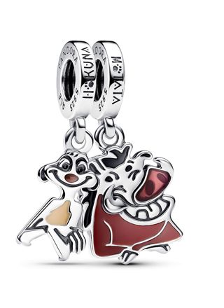 Pandora Disney x Pandora Charm dangle Disney The Lion King Timon & Pumbaa Splittable Dangle Charm Sterling silver Enamel Multicolor charm 793357C01