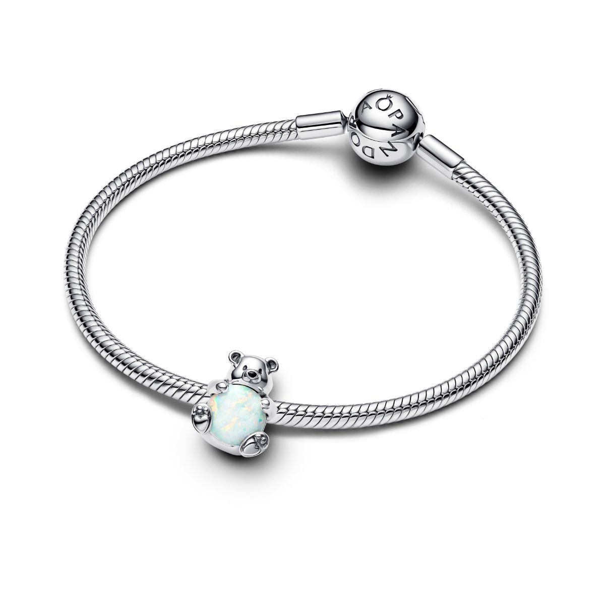 Pandora Moments Polar bear sterling silver charm white lab
