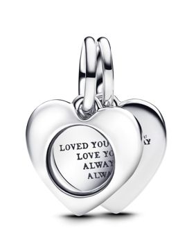 Pandora Moments engravable double heart charm 793671C00