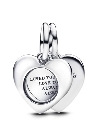 Pandora Moments engravable double heart charm 793671C00