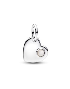 Pandora engravable heart dangle charm in silver white mother of pearl 794295C06