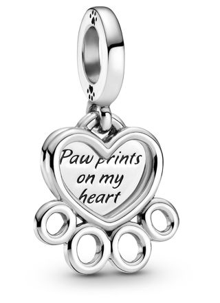 Pandora Charm Dangle Hearts & Paw Print 799360C00