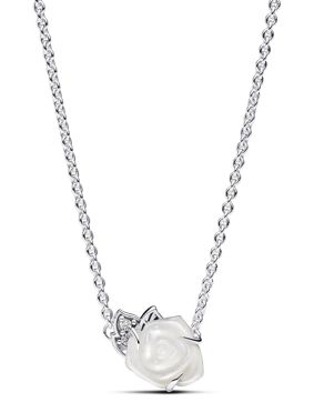 Pandora White Rose in Bloom necklace 393206C01-45