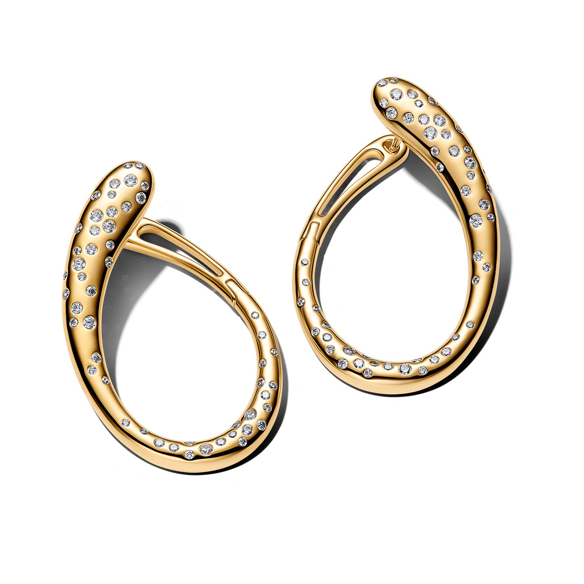 Pandora Essence gold-plated teardrop hoop earrings 264660C01