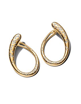 Pandora Essence gold-plated teardrop hoop earrings 264660C01