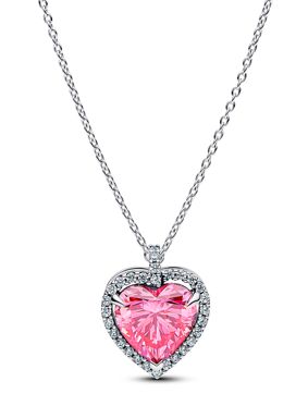 Pandora Timeless silver necklace pink heart 394414C01-45