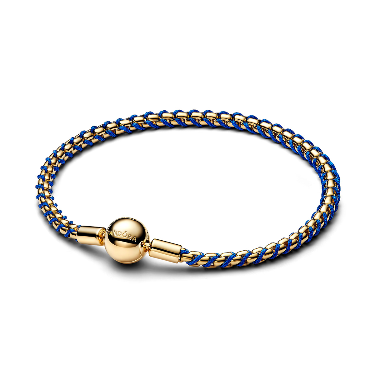 Pandora Moments gold-plated blue bracelet 563816C02
