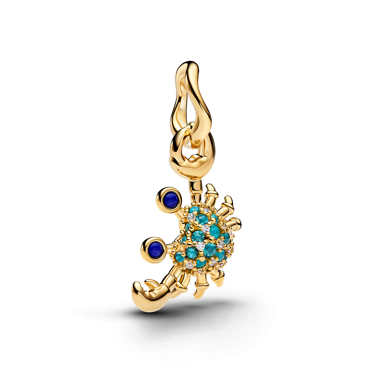 Pandora Moments gold-plated colorful crab charm 764684C01
