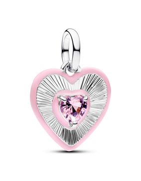 Pandora ME silver pink heart pendant charm 794409C01
