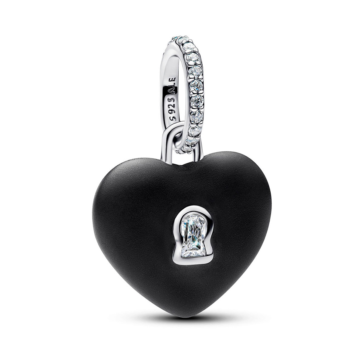 Pandora Moments silver black heartlock charm 794424C02