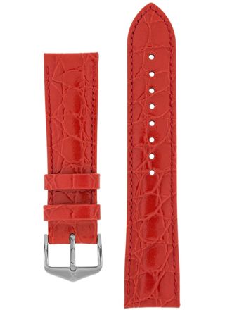 Hirsch Crocograin Red Leather Strap 1230 28 20