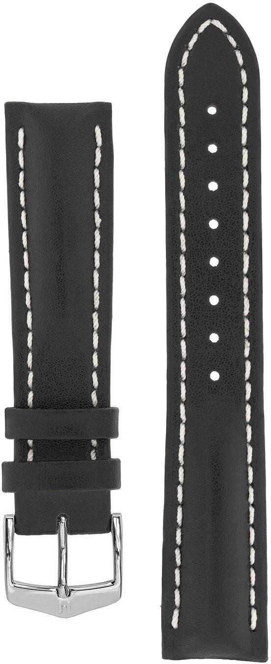 Hirsch Heavy Calf Black Leather Strap 014 75 0 50