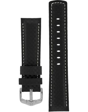 Hirsch Carbon Black Leather Strap 025 92 0 50