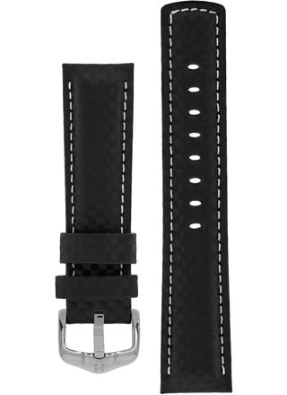 Hirsch Carbon Black Leather Strap 025 92 0 50
