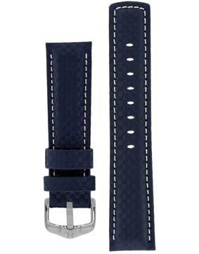 Hirsch Carbon Blue Leather Strap 025 92 0 80