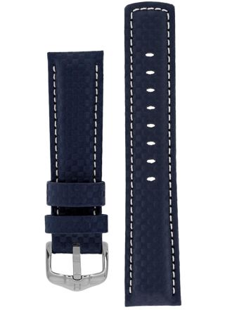 Hirsch Carbon Blue Leather Strap 025 92 0 80