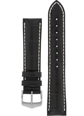 Hirsch Modena Black Leather Strap 1030 28 50