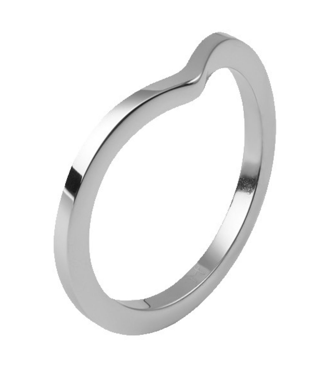 Mockberg Honest silver-colored chevron ring #54 MB0013