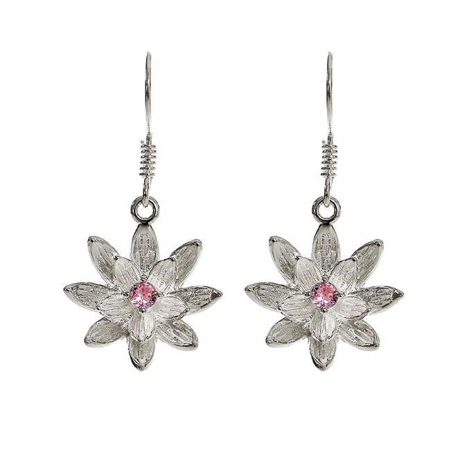 Hopeapuro Dahlia earrings pink small stone K427