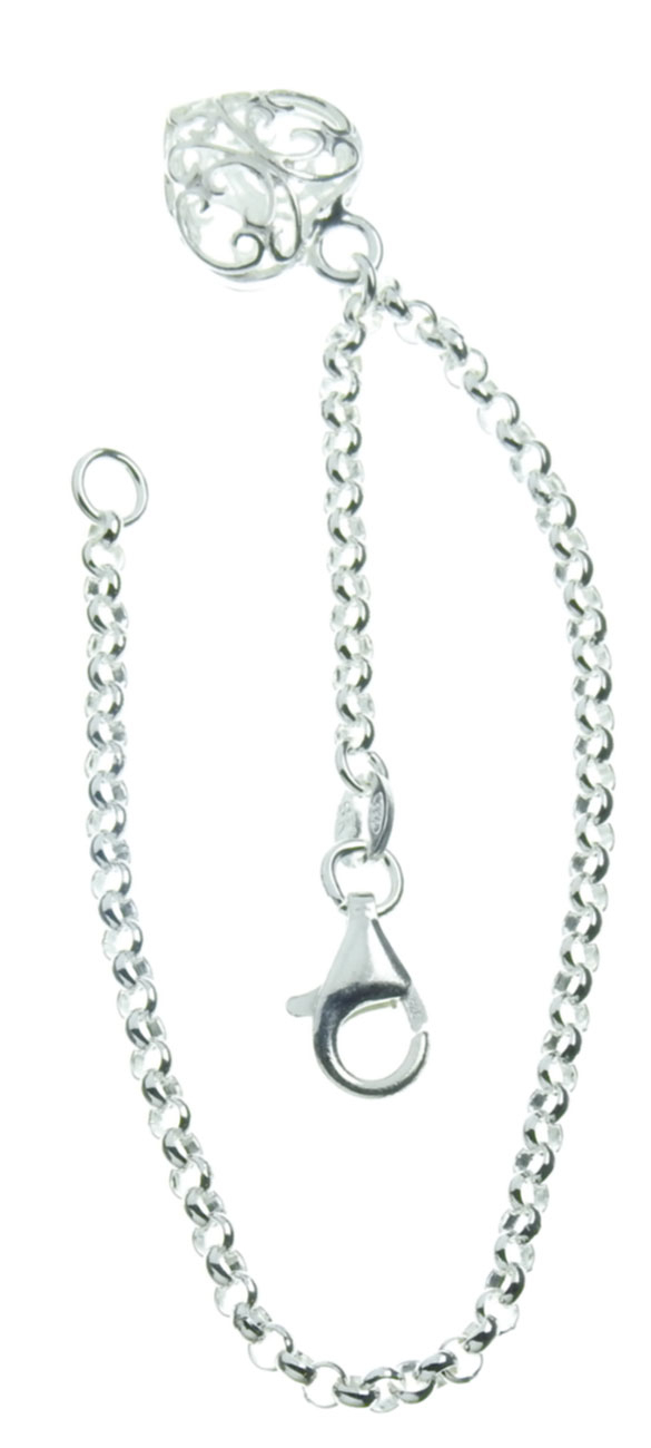 Silver lace heart Bracelet R14/17.5
