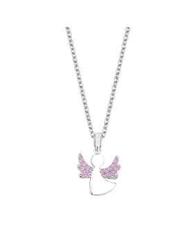 Lykka pink angel christening necklace