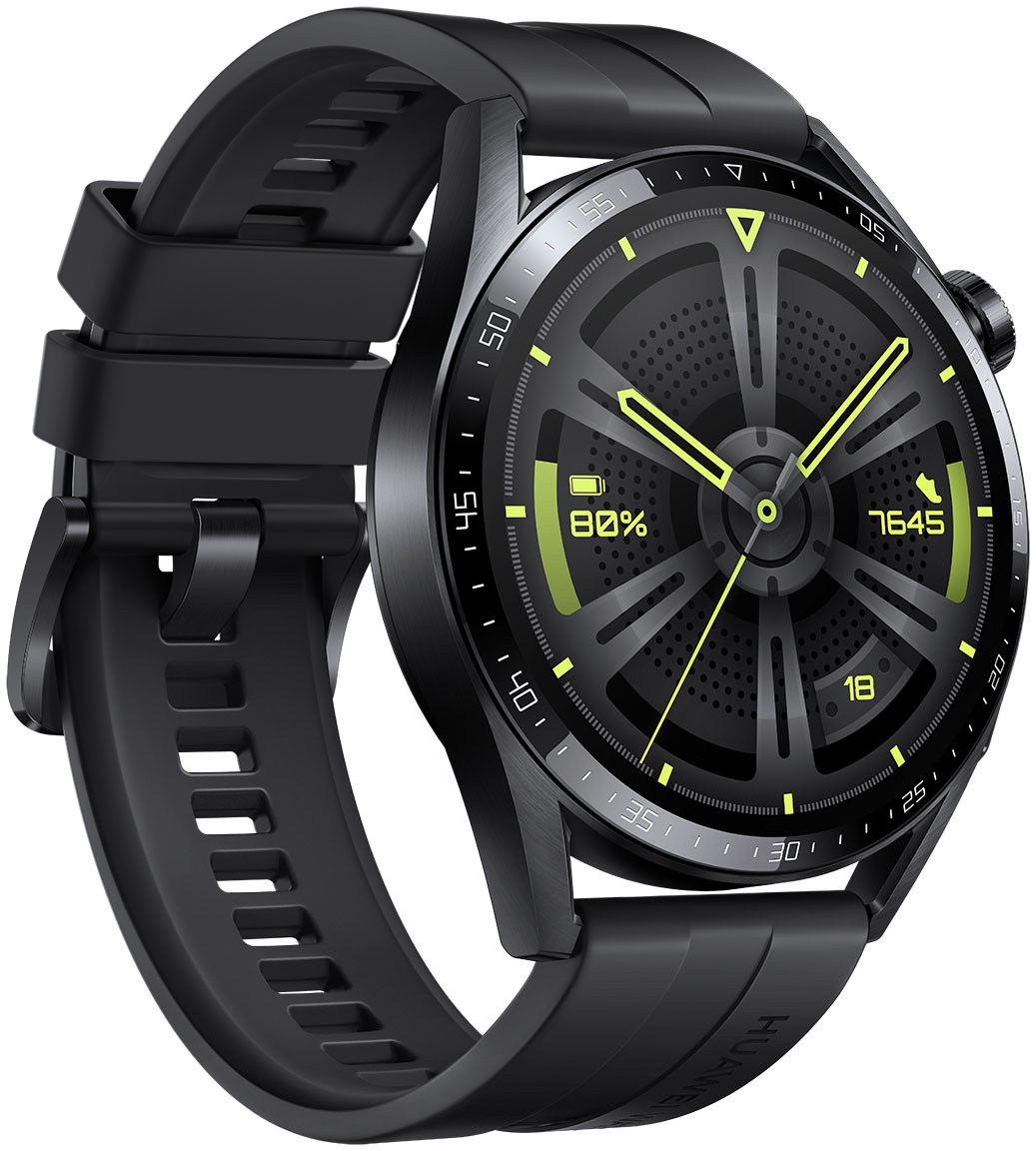Huawei watch gt 46.5 mm black stainless steel case with graphite black band on sale