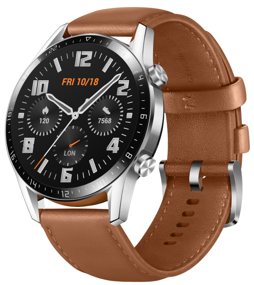 Huawei Watch GT2 46mm Brown leather strap Smart Watch 55024470 watchesonline