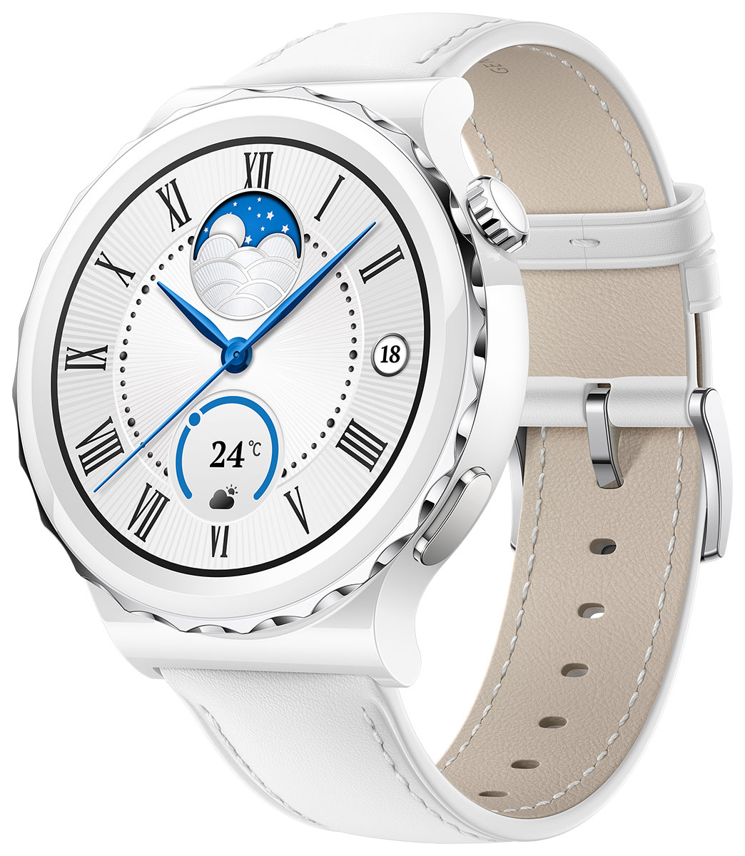 HUAWEI WATCH GT3 PRO 43MM WHITE CERAMIC WITH WHITE CERAMIC STRAP