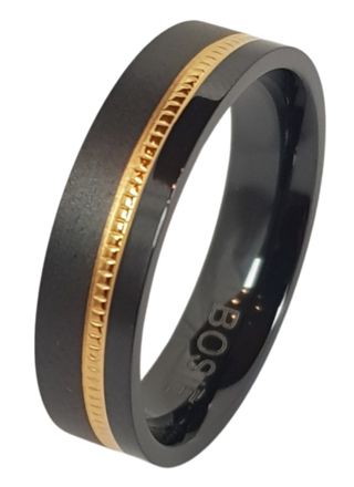 Bosie black-PVD-gold-matt plain zirconiumring CMZRPVD-006/5