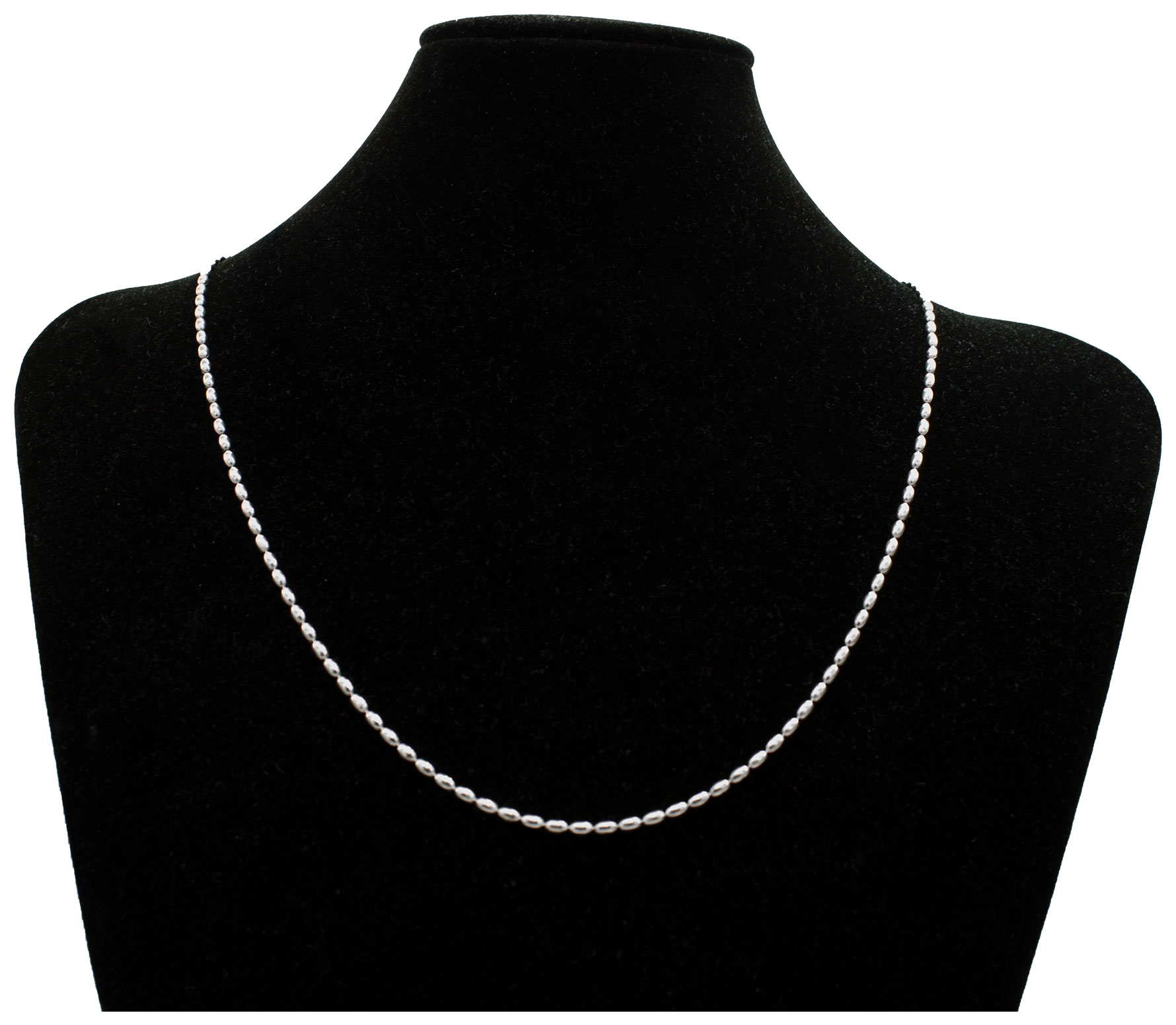 Rice Bead Thin Chain Sterling Silver Necklace