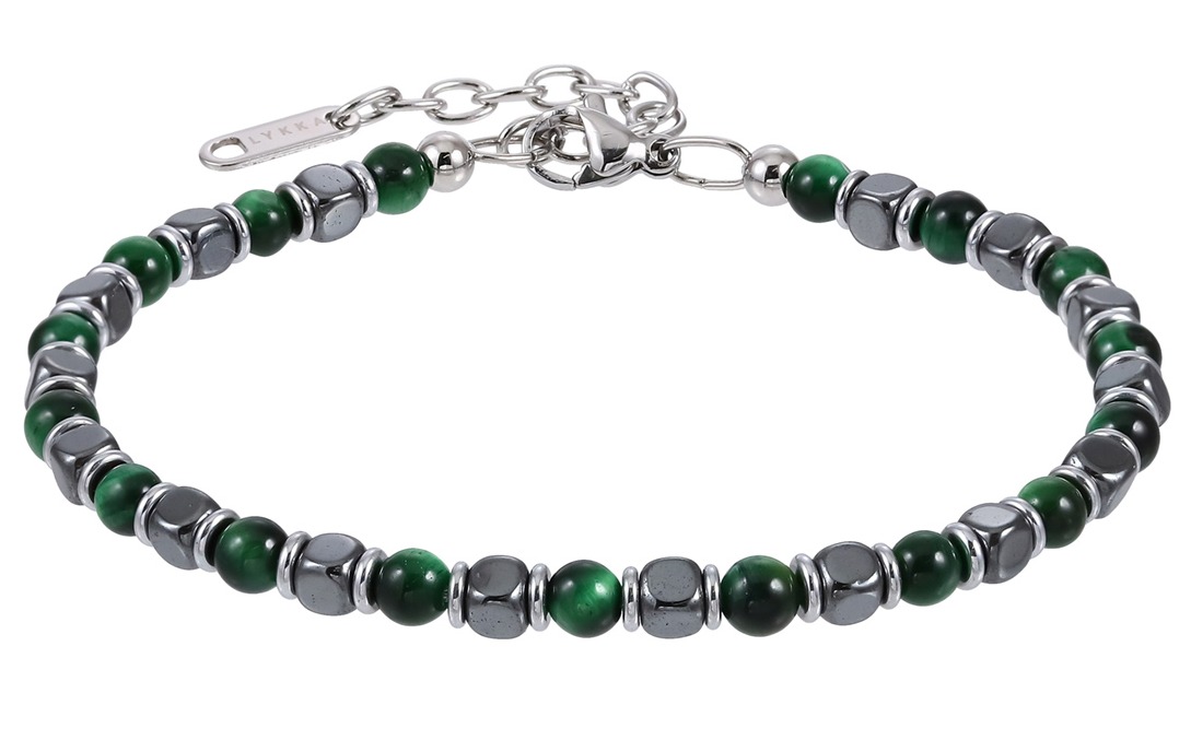 Lykka Strong Tiger eye green 19+4cm bracelet 