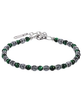 Lykken Strong Tiger eye green 19+4cm bracelet