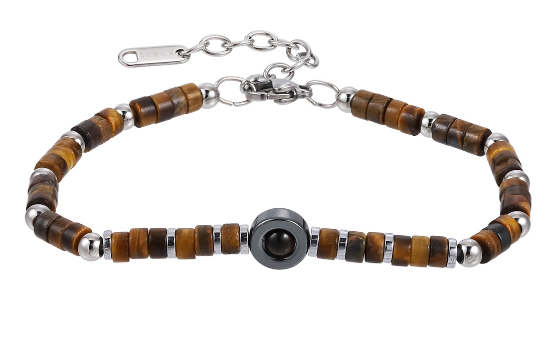 Lykka Strong Tiger eye bracelet yellow 19+4cm 
