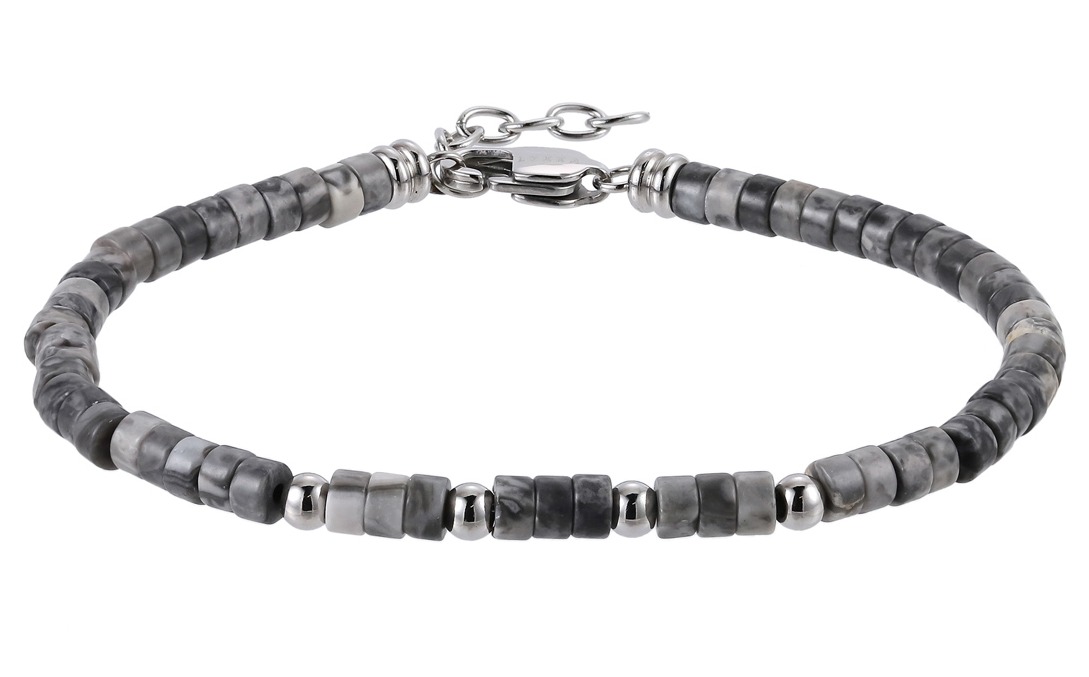 Lykka Strong jasper bracelet gray 20+2cm gray 20+2cm