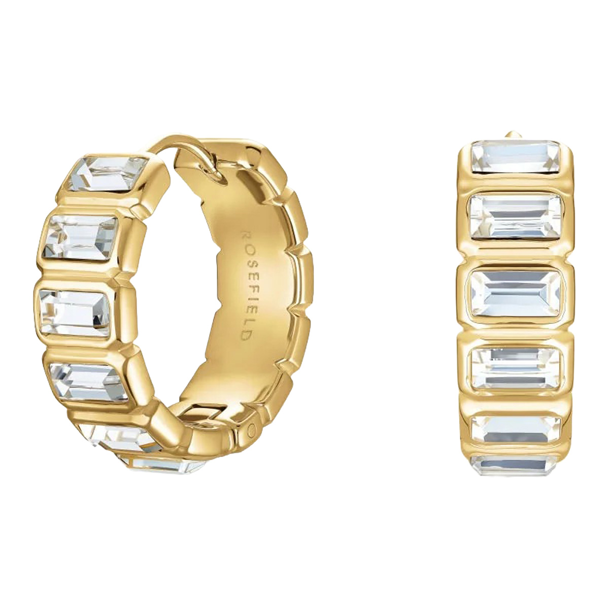 Rosefield Iconic Octagon gold-plated earrings JEOHG-J1130