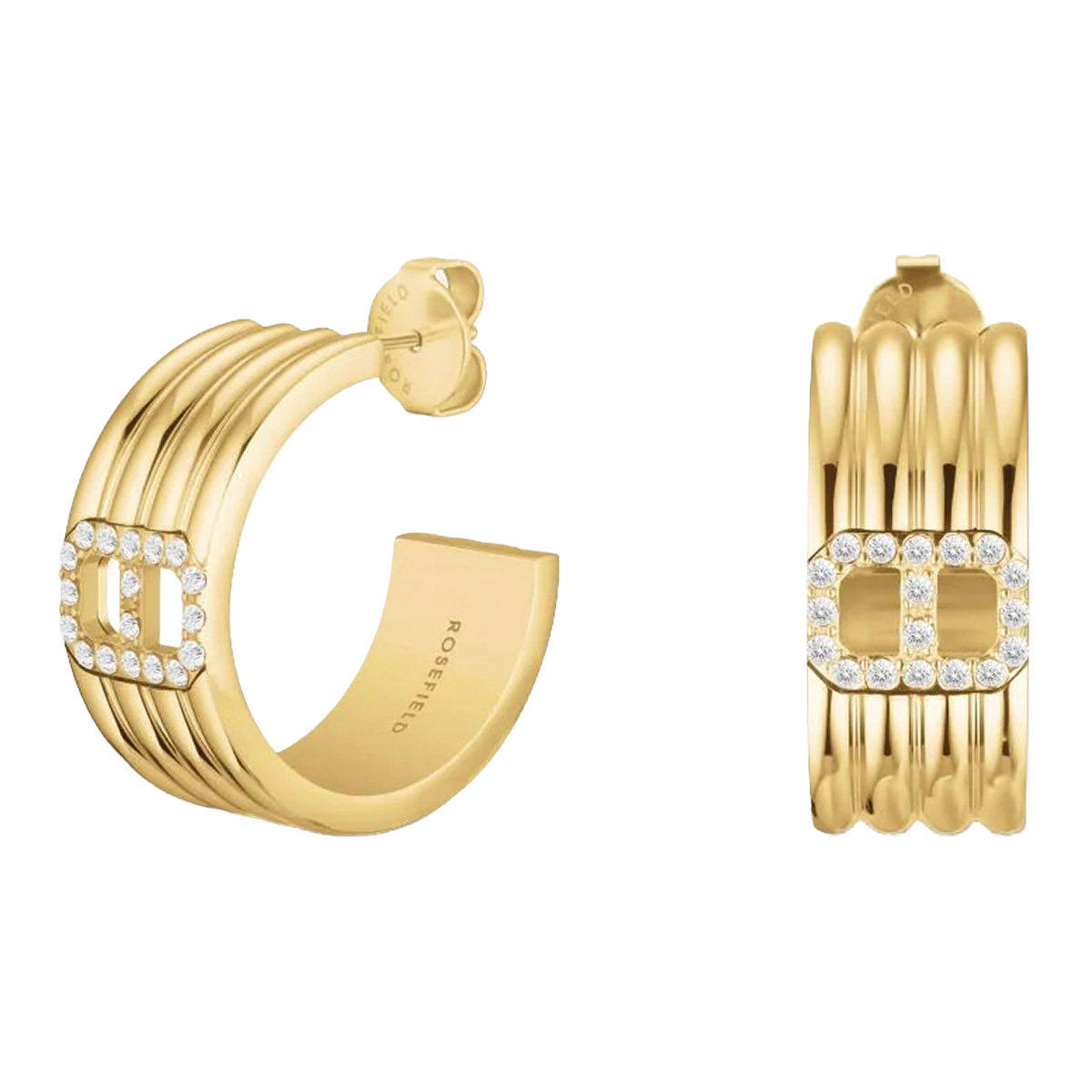 Rosefield Fine Octagon gold-plated earrings JEOSG-J1181