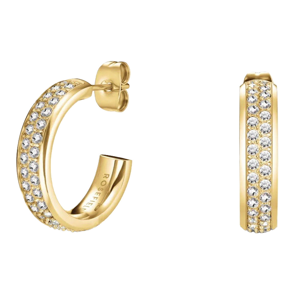 Rosefield Crystal Hoop gold-plated earrings JECHG-J928
