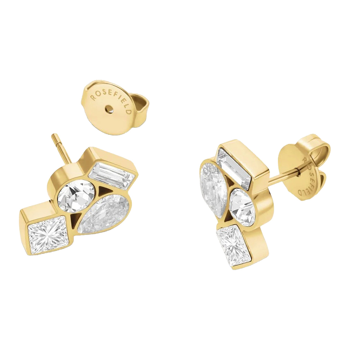 Rosefield Playful Crystals Cluster gold-plated stud earrings JECCG-J1170