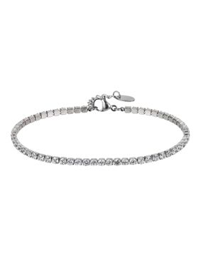 Lykken Trend steel bracelet with crystals 18+2 cm