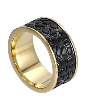 Lykken Strong gold-plated steel ring 10 mm