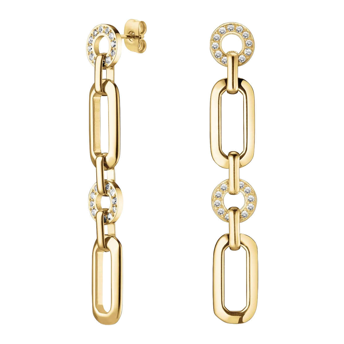 Rosefield Multi Octagon gold-plated earrings JEOSG-J902