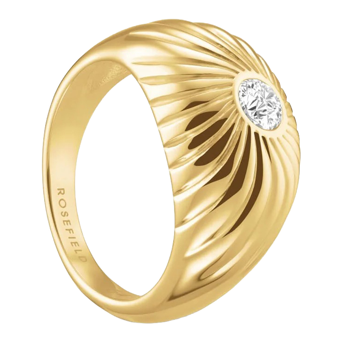 Rosefield Bold Solitary gold-plated ring JRBT