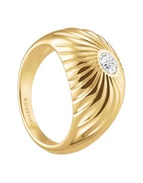 Rosefield Bold Solitary gold-plated ring JRBT