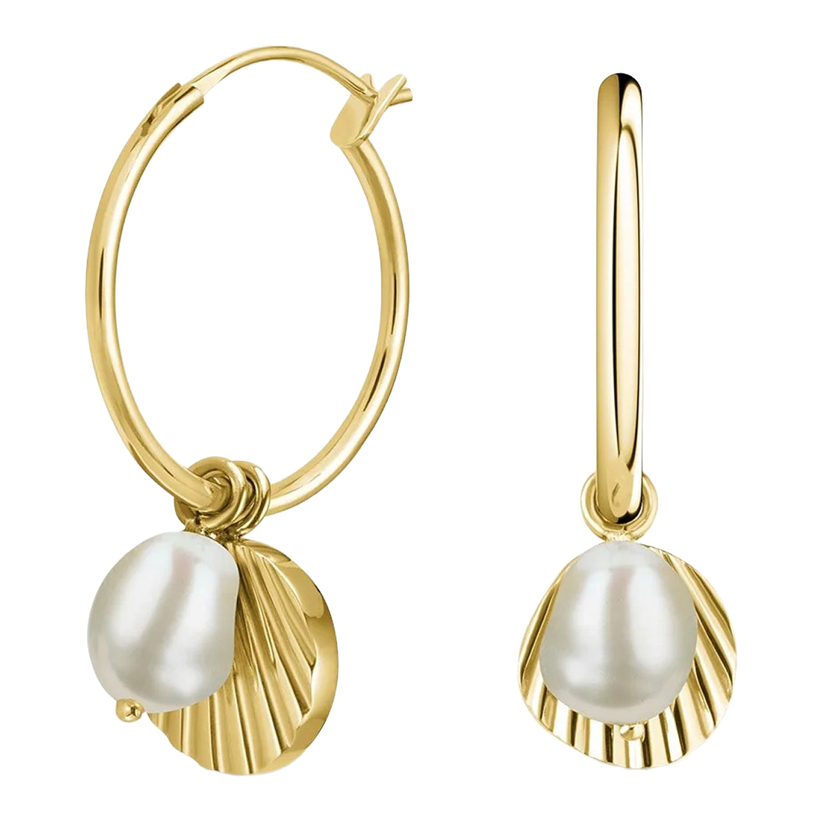 Rosefield Shell and Pearl gold-plated drop earring JSPCEG-J173
