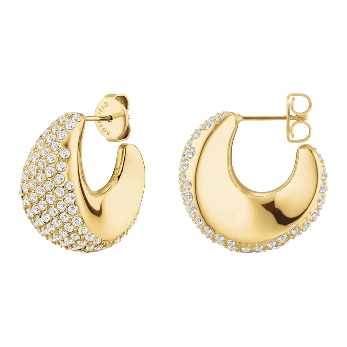 Rosefield Pavé Half Moon gold-plated earrings JEPMG-J1224