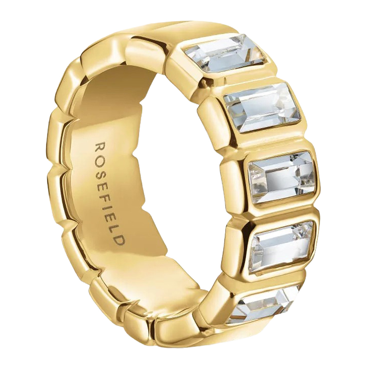 Rosefield Iconic Octagon gold-plated ring JRIO
