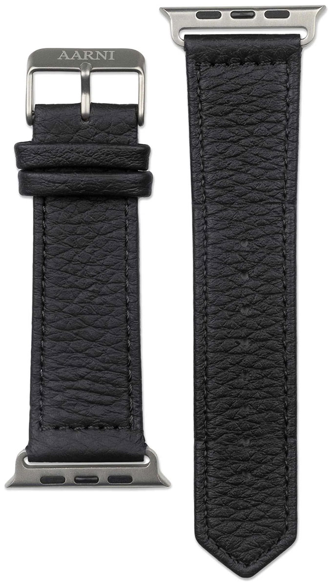 Aarni Apple Watch black deerskin watch band 38/40/41 mm