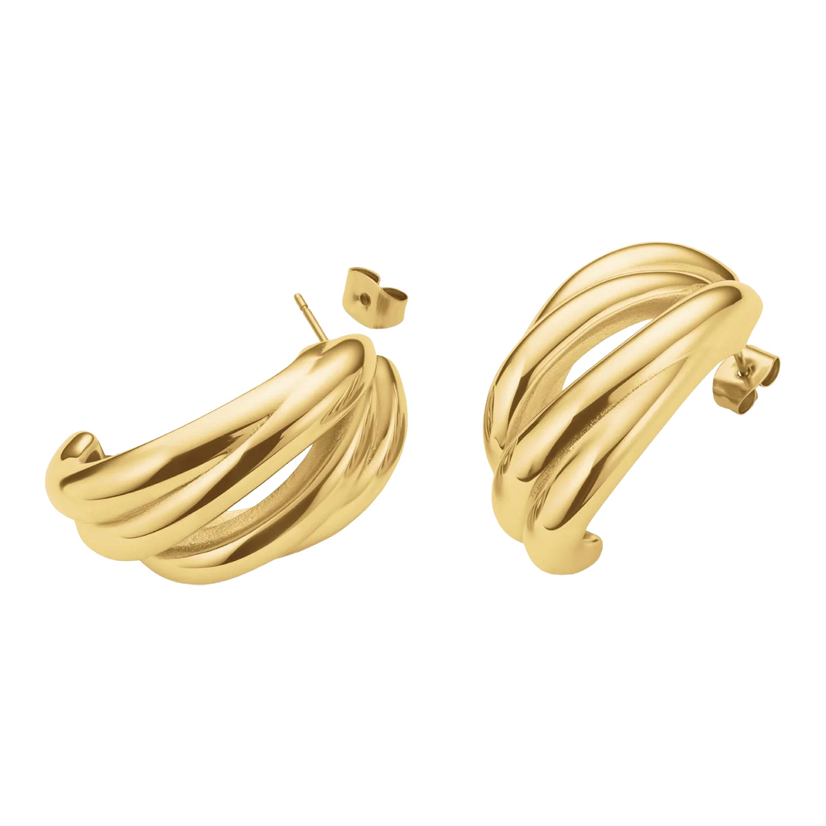 Rosefield Statement Tangle gold-plated earrings JESTG-J1057