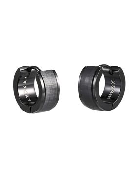 Lykken Strong black 13,6 mm huggie steel hoops
